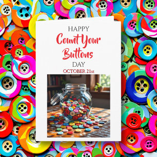 Happy Count Your Buttons Day October 21st Card