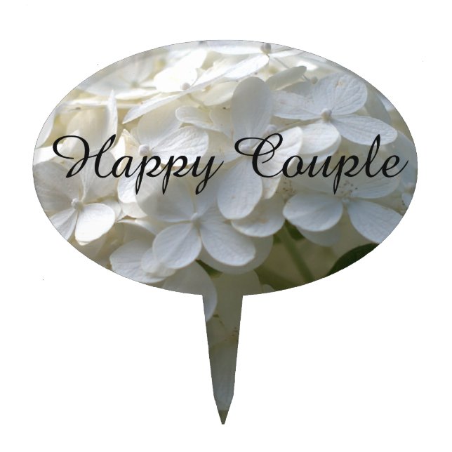 Happy Couple Beautiful Lime Hydrangea Cake Topper (Front)