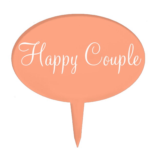 Happy Couple Cantaloupe Cake Topper (Front)