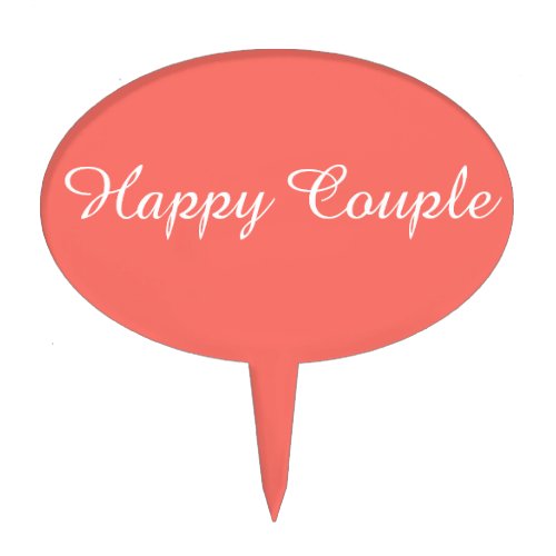 Happy Couple Coral Cake Picks