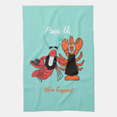 Happy Couple Crawfish Boil Party Towel (Vertical)