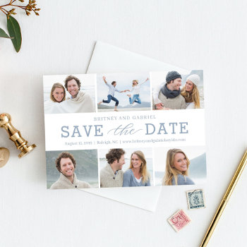 Happy Couple Editable Color Save The Date Card by berryberrysweet at Zazzle