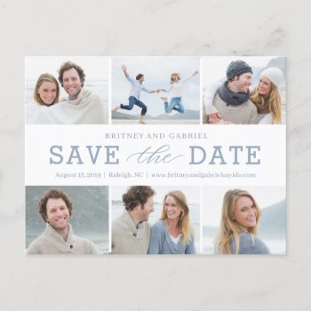 Happy Couple Editable Color Save The Date Postcard by berryberrysweet at Zazzle