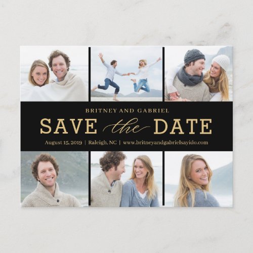 Happy Couple EDITABLE COLOR Save The Date Postcard