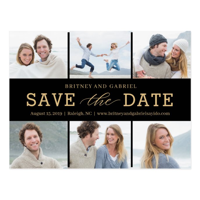 Happy Couple EDITABLE COLOR Save The Date Postcard