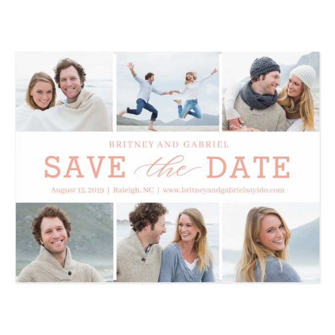 Happy Couple EDITABLE COLOR Save The Date Postcard