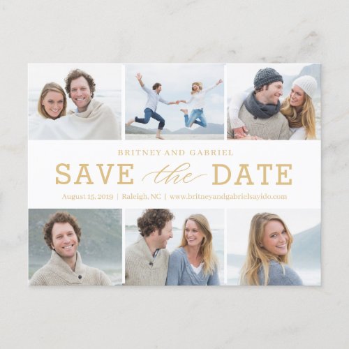 Happy Couple EDITABLE COLOR Save The Date Postcard