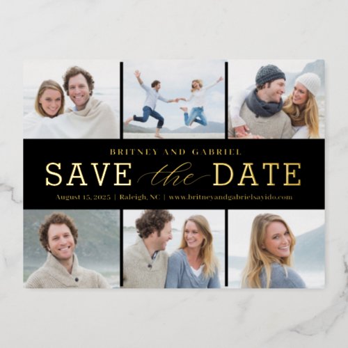Happy Couple Foil Save The Date Postcard