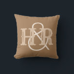 Happy Couple Initials on a Throw Pillow<br><div class="desc">Wedding gift cushion. The initials printed onto this throw pillow make for an ideal wedding gift for a married couple. Incorporates the two initials.</div>