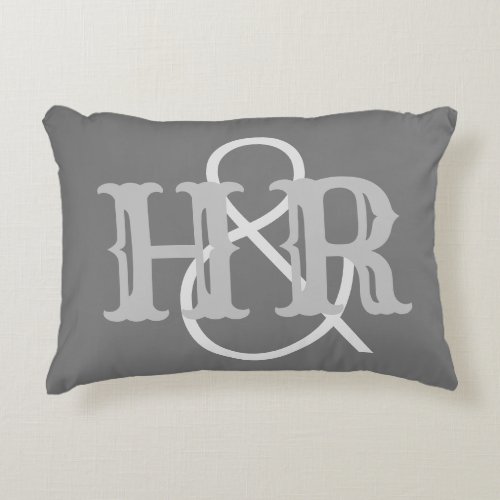 Happy Couple Initials on an Accent Pillow