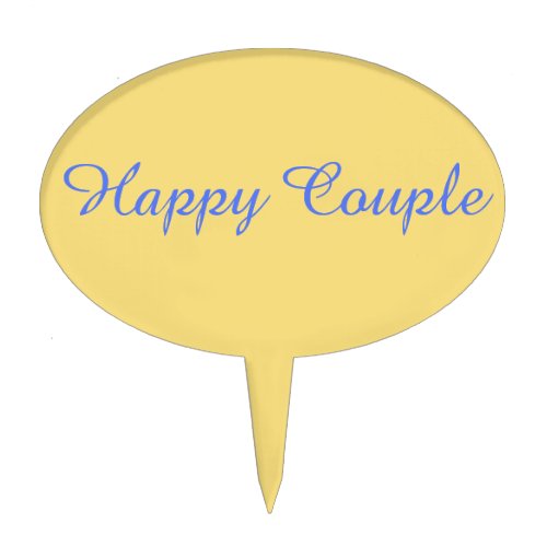 Happy Couple Mellow Yellow Blue Cake Picks