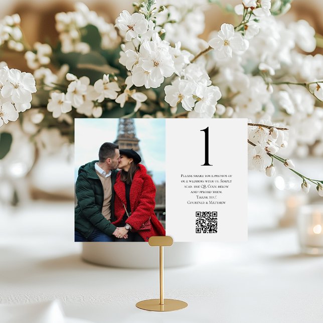 Happy Couple Photo Sharing QR Code Table Number (Creator Uploaded)