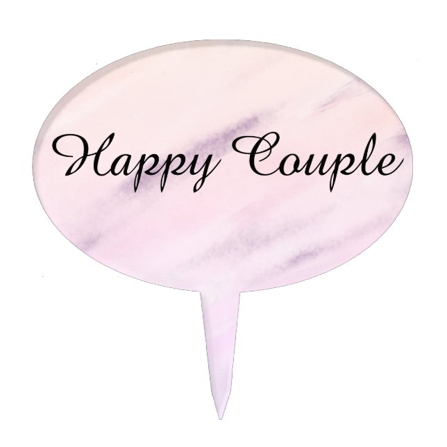 Happy Couple Purple Watercolor Cake Picks (Front)