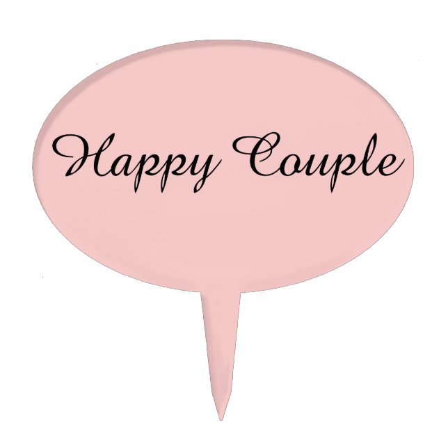 Happy Couple Rose Pastel Cake Picks (Front)