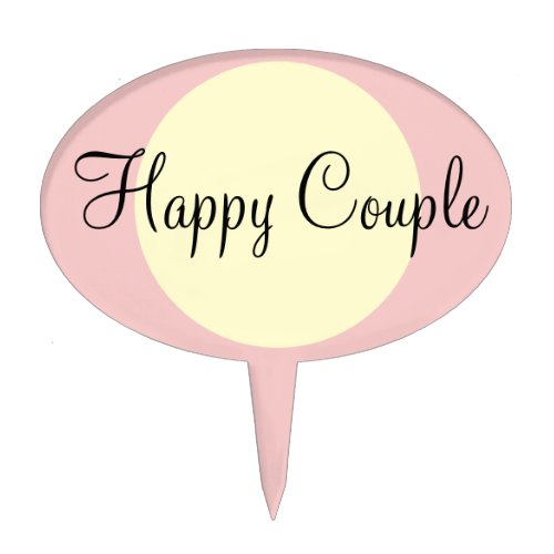 Happy Couple Rose Pastel Cream Cake Picks