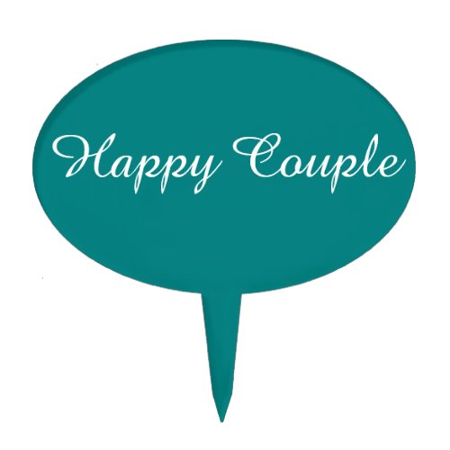Happy Couple Teal Green Cake Topper