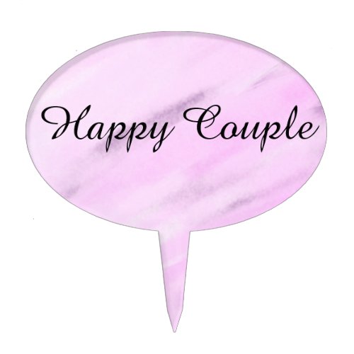 Happy Couple Violet Watercolor Wash Cake Topper