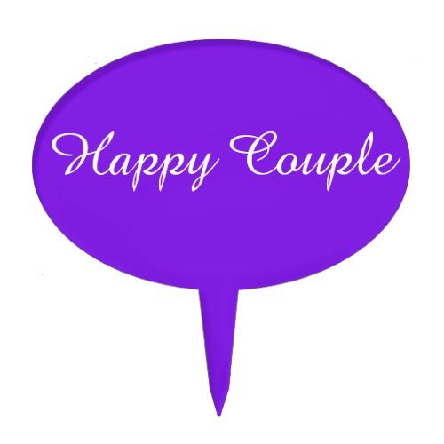 Happy Couple Violet White Cake Topper