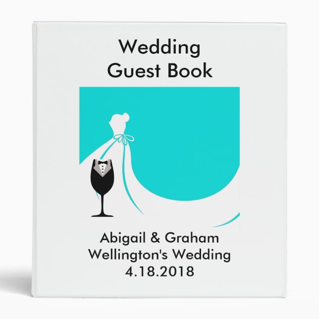 Happy Couple Wedding Guest Book Binder (Front)