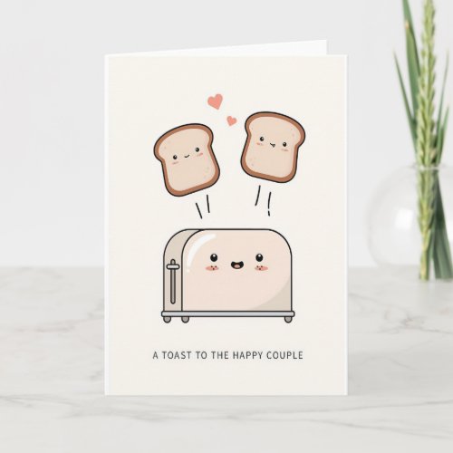 happy couple wedding toast  card