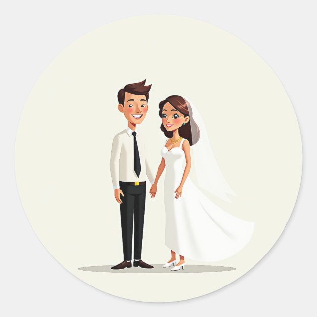 Happy Couple Wedding Vows Sticker (Front)