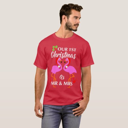 Happy Couples First Christmas As Mr  Mrs Graphic T_Shirt