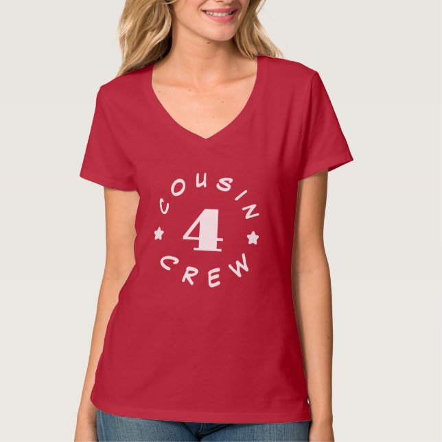 Happy cousin's day cousin crew Personalized number T-Shirt (Front)