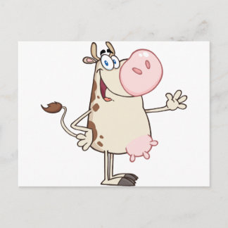 Happy Cow Cartoon Mascot Postcard