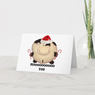 Happy Cow Christmas Card Postcard I Love You