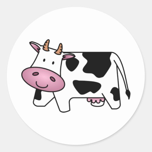 Happy Cow Classic Round Sticker