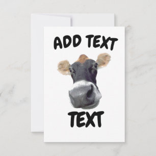 Happy Cow Face Thank You Card