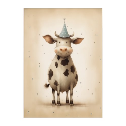 Happy Cow Illustration Acrylic Print