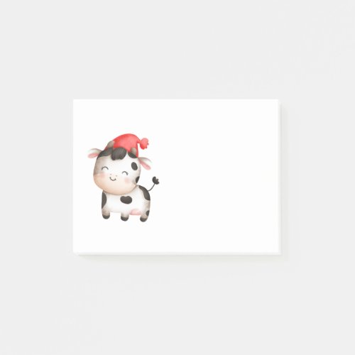 Happy Cow in a Cute Red Hat Post_it Notes