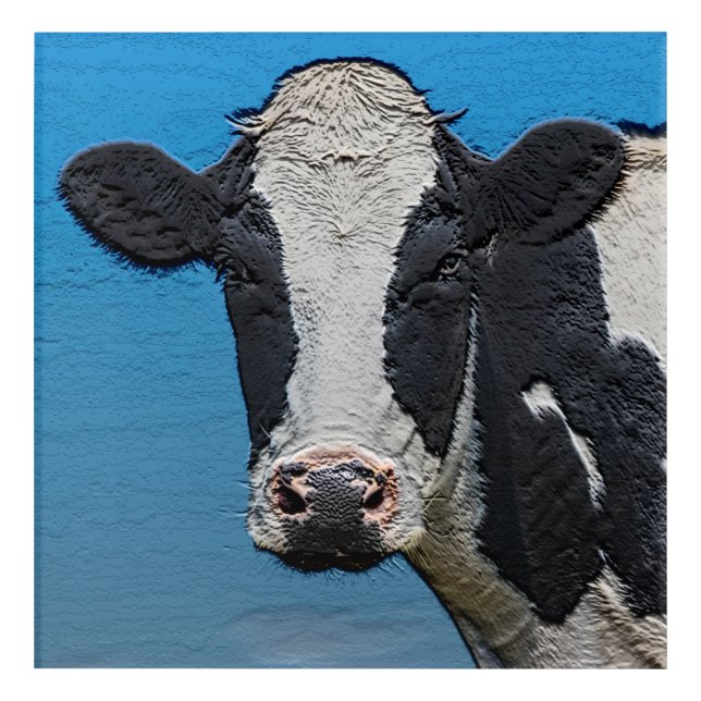 Happy Cow Portrait Acrylic Print (Front)