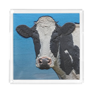 Happy Cow Portrait Acrylic Tray