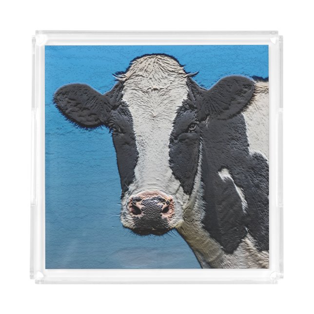 Happy Cow Portrait Acrylic Tray (Front)