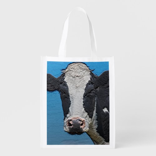 Happy Cow Portrait Grocery Bag