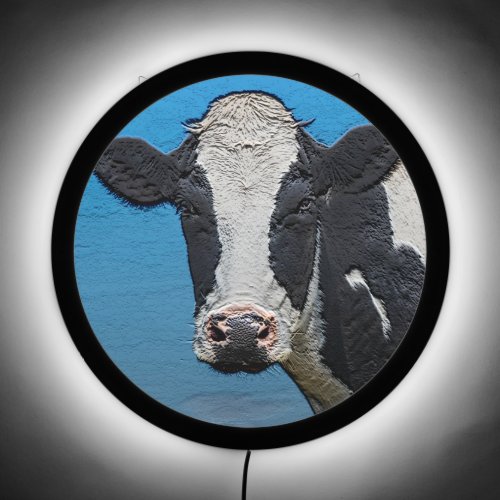 Happy Cow Portrait LED Sign