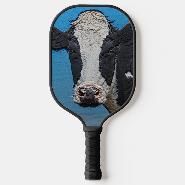 Happy Cow Portrait Pickleball Paddle (Front)