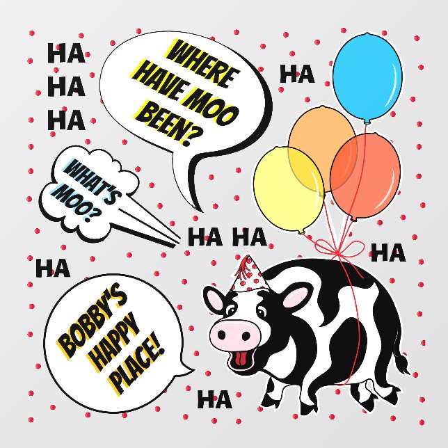 Happy Cow Wall Decal (Front)