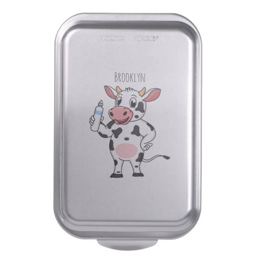 Happy cow with baby bottle cartoon cake pan