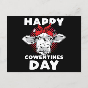Happy Cowentines Day Gift Cow Lover Valentine Postcard