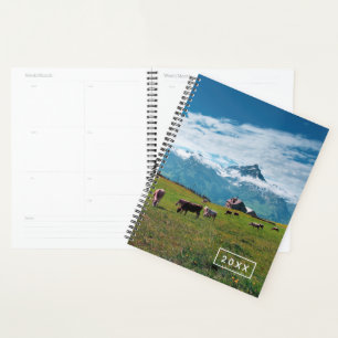 Happy Cows on the Farm in Switzerland Planner