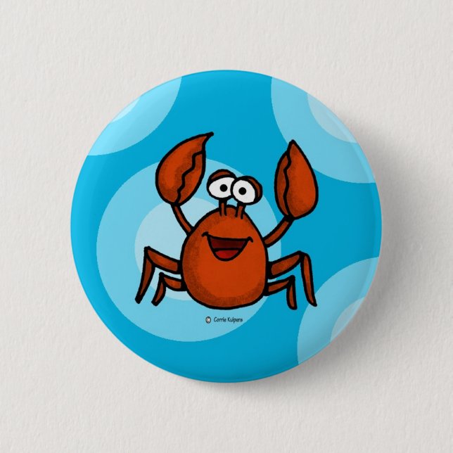 happy crab button (Front)