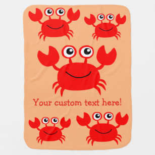 Happy Crab custom baby blanket