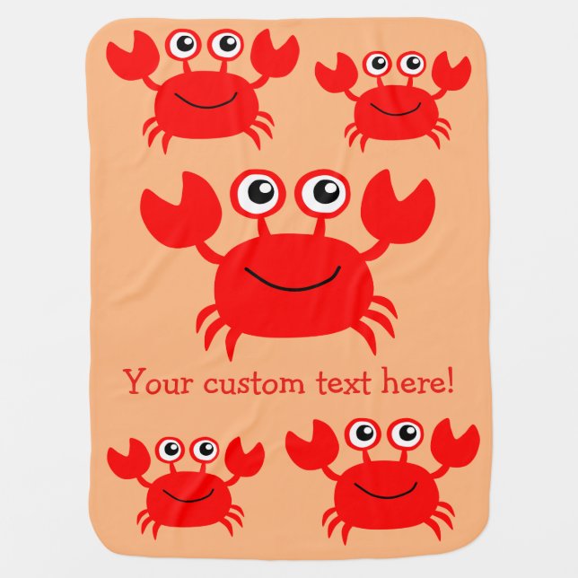 Happy Crab custom baby blanket (Front)
