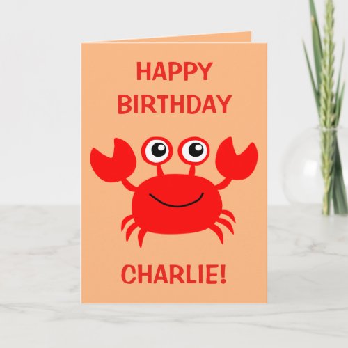 Happy Crab custom greeting card