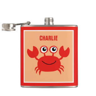 Happy Crab custom monogram flasks