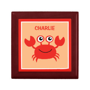 Happy Crab custom monogram jewelry / gift box
