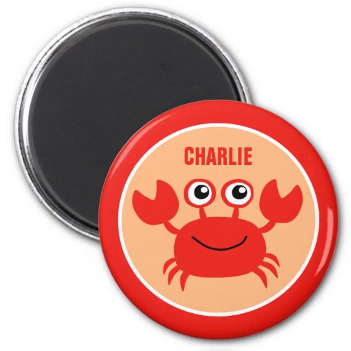 Happy Crab custom monogram magnet